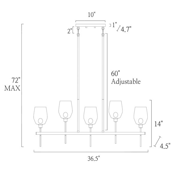 Breakwater Bay Adelgunde 5 Light Dimmable Kitchen Island Pendant